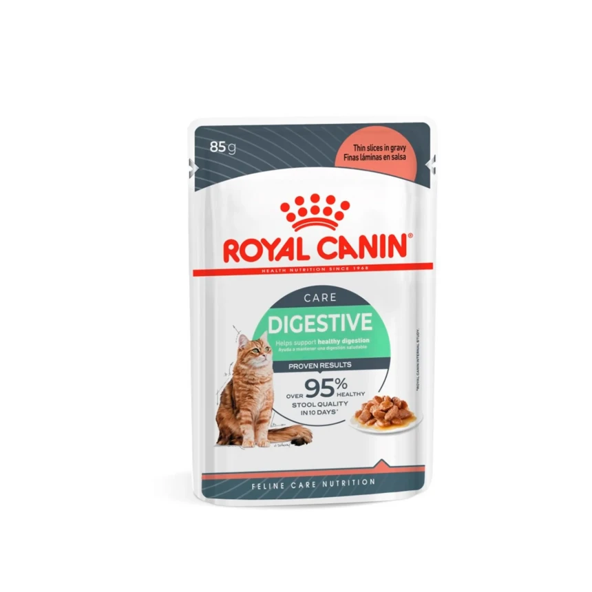 Ração Úmida Royal Canin Sachê Pedaços ao Molho Cuidado Digestivo para Gatos Adultos - 85 g